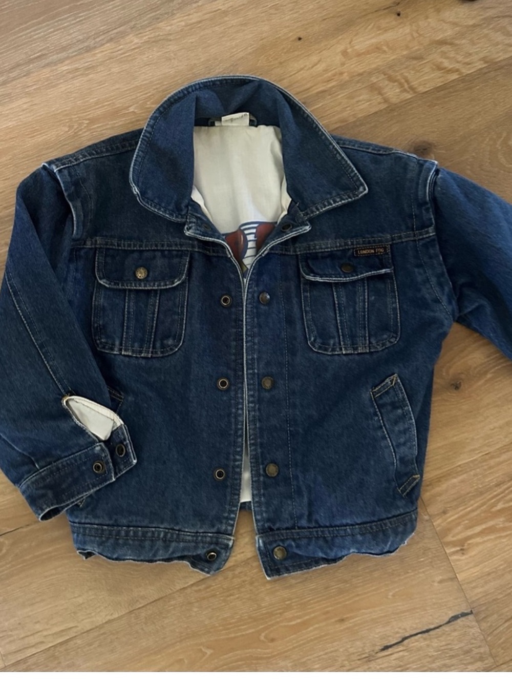 Vintage 1980s Children’s London Fog Denim Bomber Jacket
